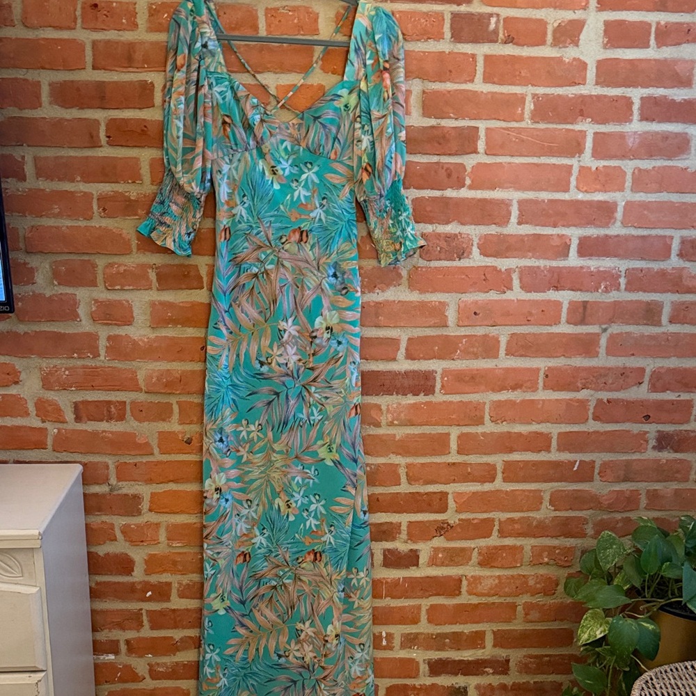 Luxxel Tropical Print Maxi Dress